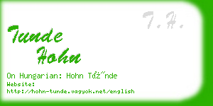 tunde hohn business card